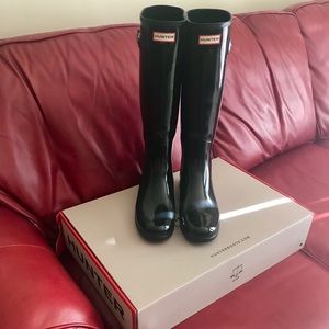 Hunter Rain Boots, Black, Size 10